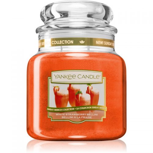 Yankee Candle White Strawberry Bellini świeczka zapachowa Classic średnia 411 g