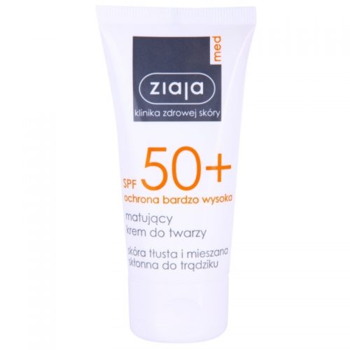 Ziaja Med Protecting UVA + UVB krem matujący do opalania twarzy SPF 50+ 50 ml